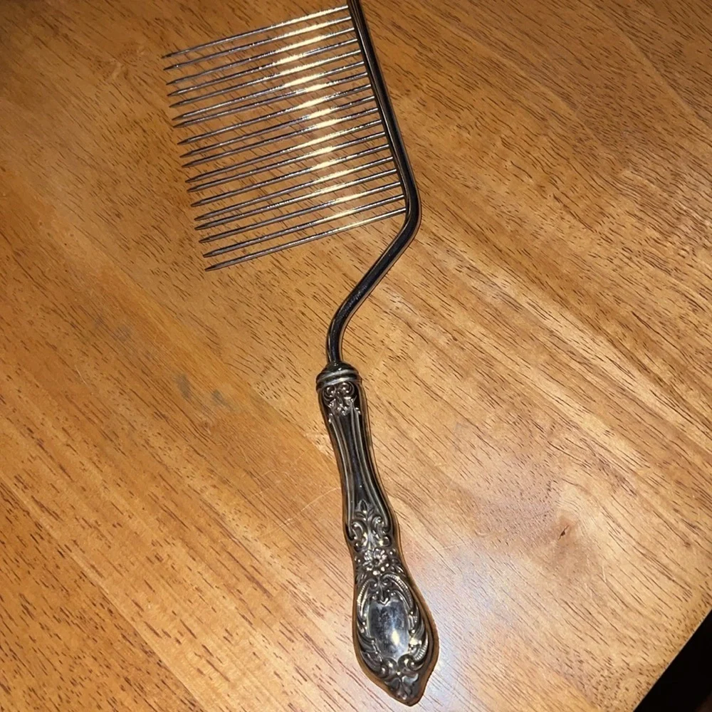 Silver Angel Food Sponge Cake Breaker Vintage Stainless Prongs - 10.5”